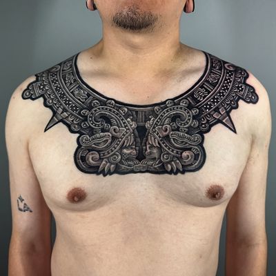 Aztec Necklace with Xiuhcoatls (fire serpents)