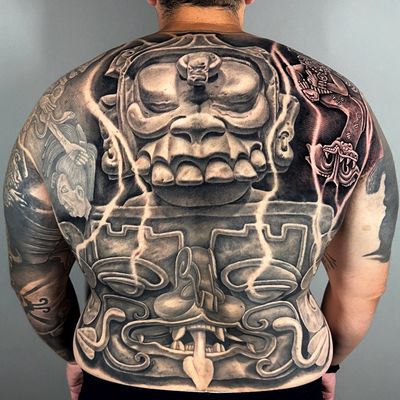 Ah Puch (Mayan deity od death) and Jaguar God of the Underworld